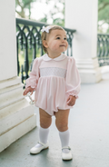 Park Pink Knit with White Smocking
