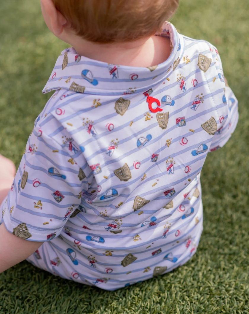 7th Inning Stretch Polo Short Sleeve Romper