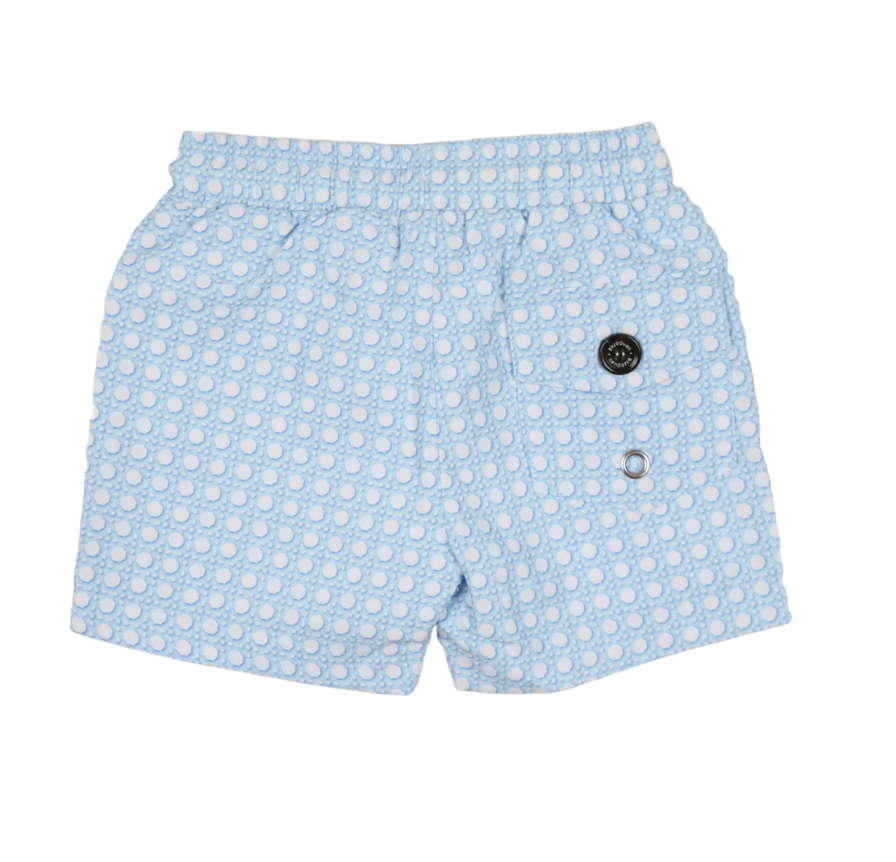 Blue Cane Lattice Swim Trunk