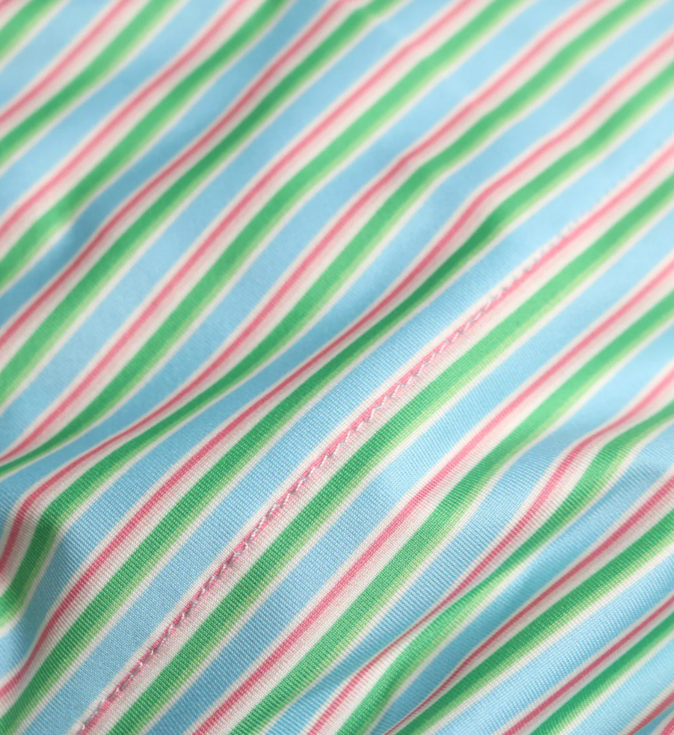 Sherbet Stripe Polo Short Sleeve Romper