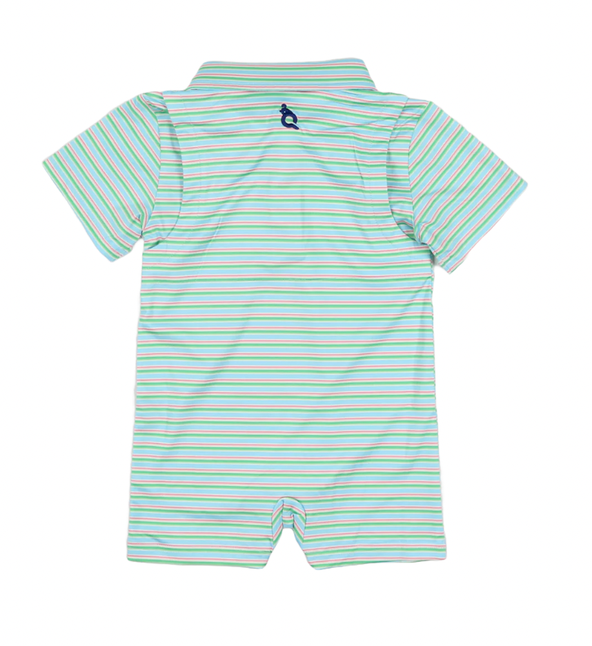Sherbet Stripe Polo Short Sleeve Romper