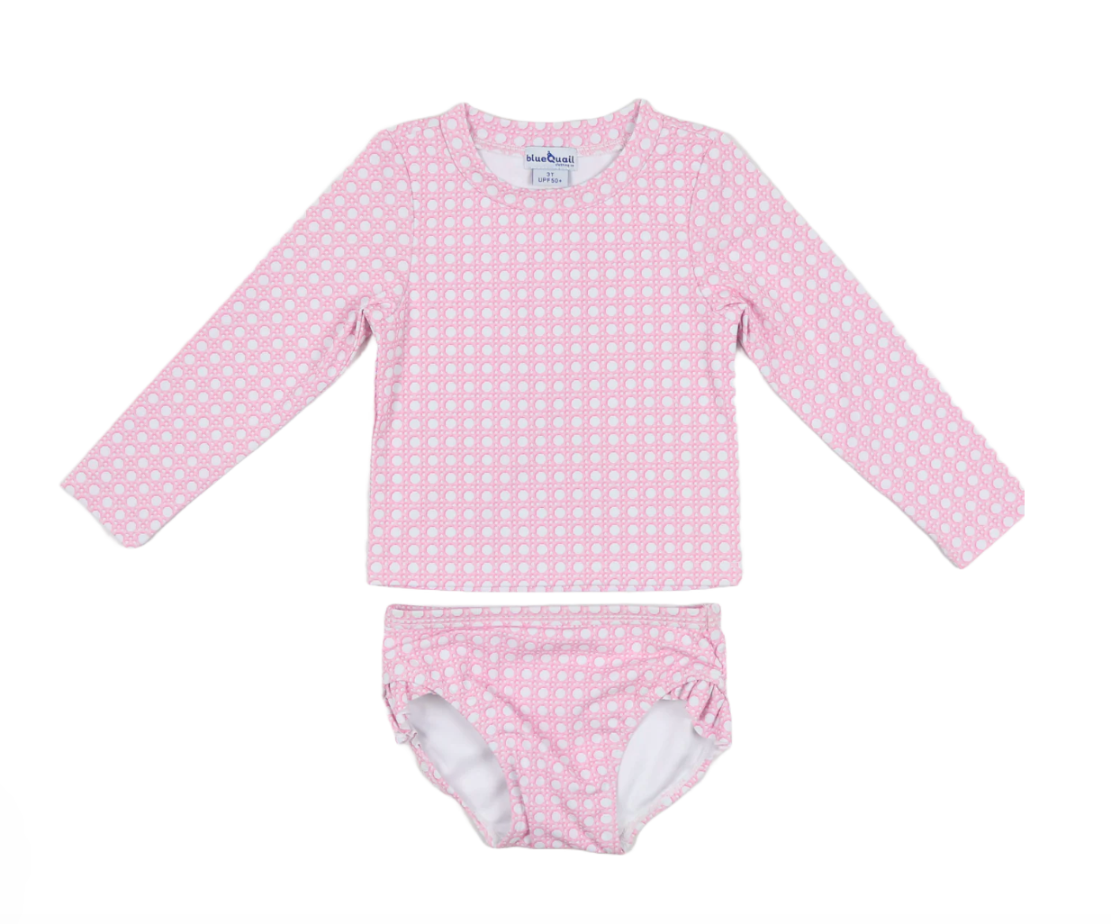 Pink Cane Lattice Girls' Swimsuit
