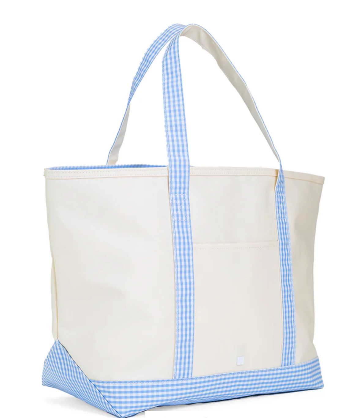 MAXI TOTE - Coated Canvas Natural With Sky Trim
