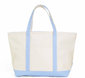 MAXI TOTE - Coated Canvas Natural With Sky Trim