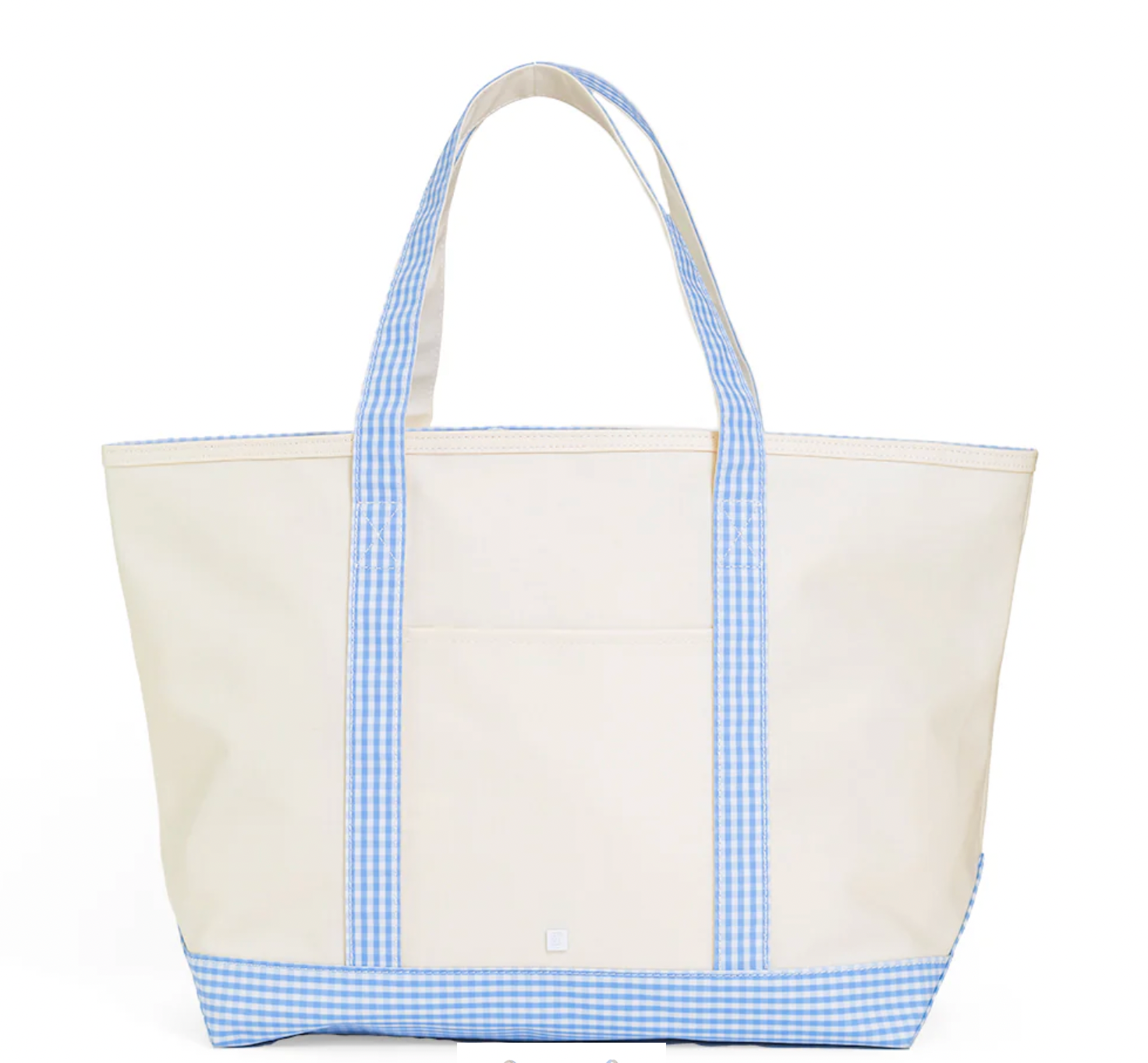 MAXI TOTE - Coated Canvas Natural With Sky Trim