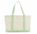 Medium Tote - Coated Canvas Natural With Gingham Leaf Trim