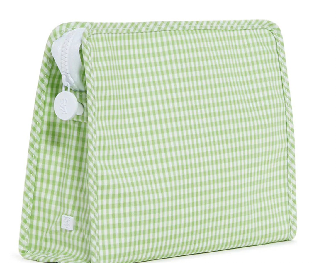 Roadie Large Zip Pouch - Gingham Leaf2