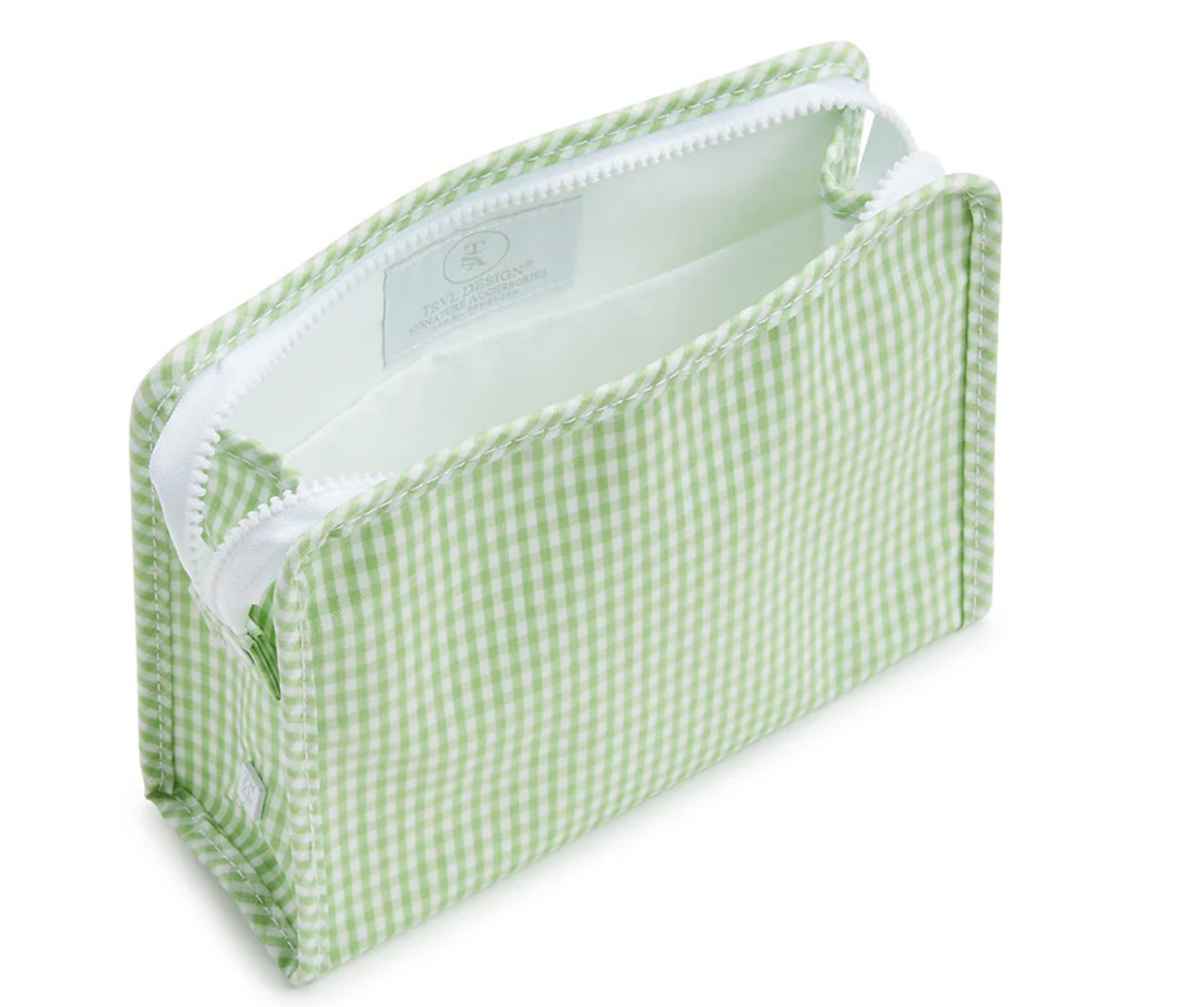 Roadie Large Zip Pouch - Gingham Leaf2