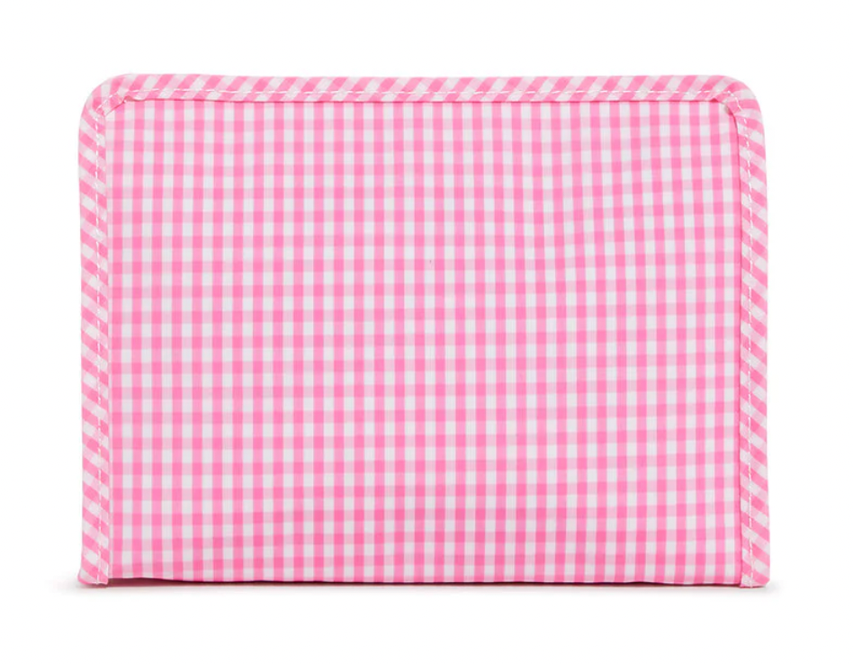 Roadie Medium Zip Pouch - Gingham Pink