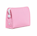 Roadie Medium Zip Pouch - Gingham Pink