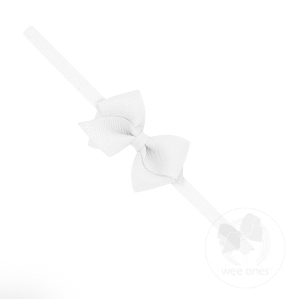 Wee Grosgrain Bow on Matching Skinny Nylon Band