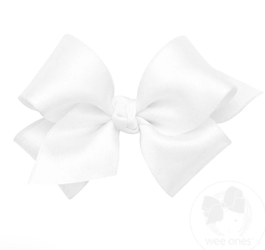 Small French Satin Girls Hair Bow (Knot Wrap)