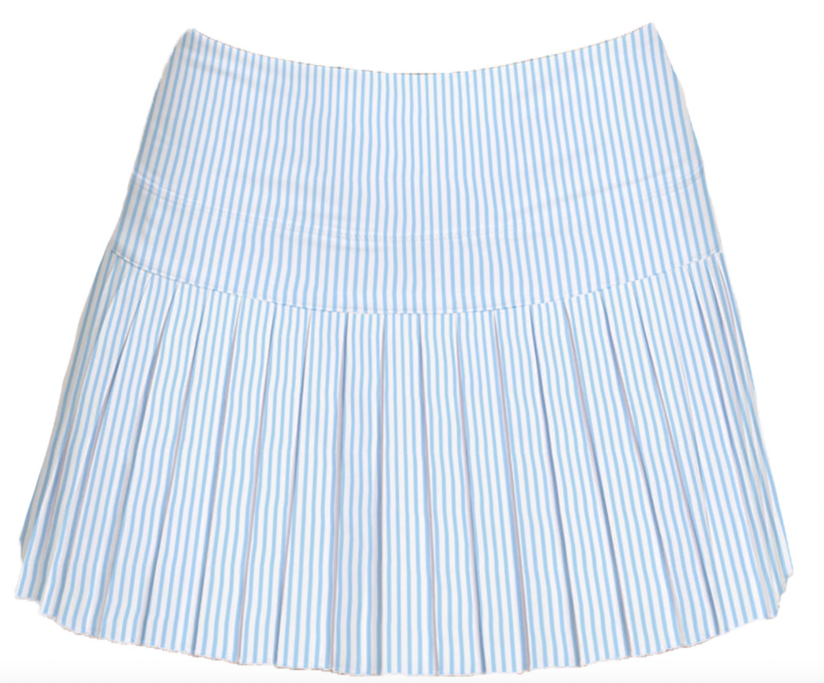 Light Blue Striped Mini Pleat Skort