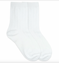 Cotton Rib Crew Socks-White