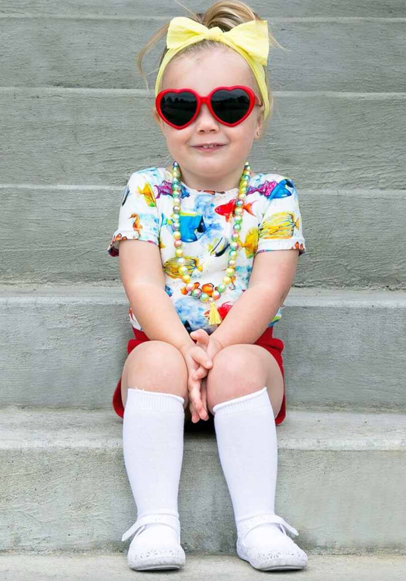 Classic White Nylon Knee High Socks