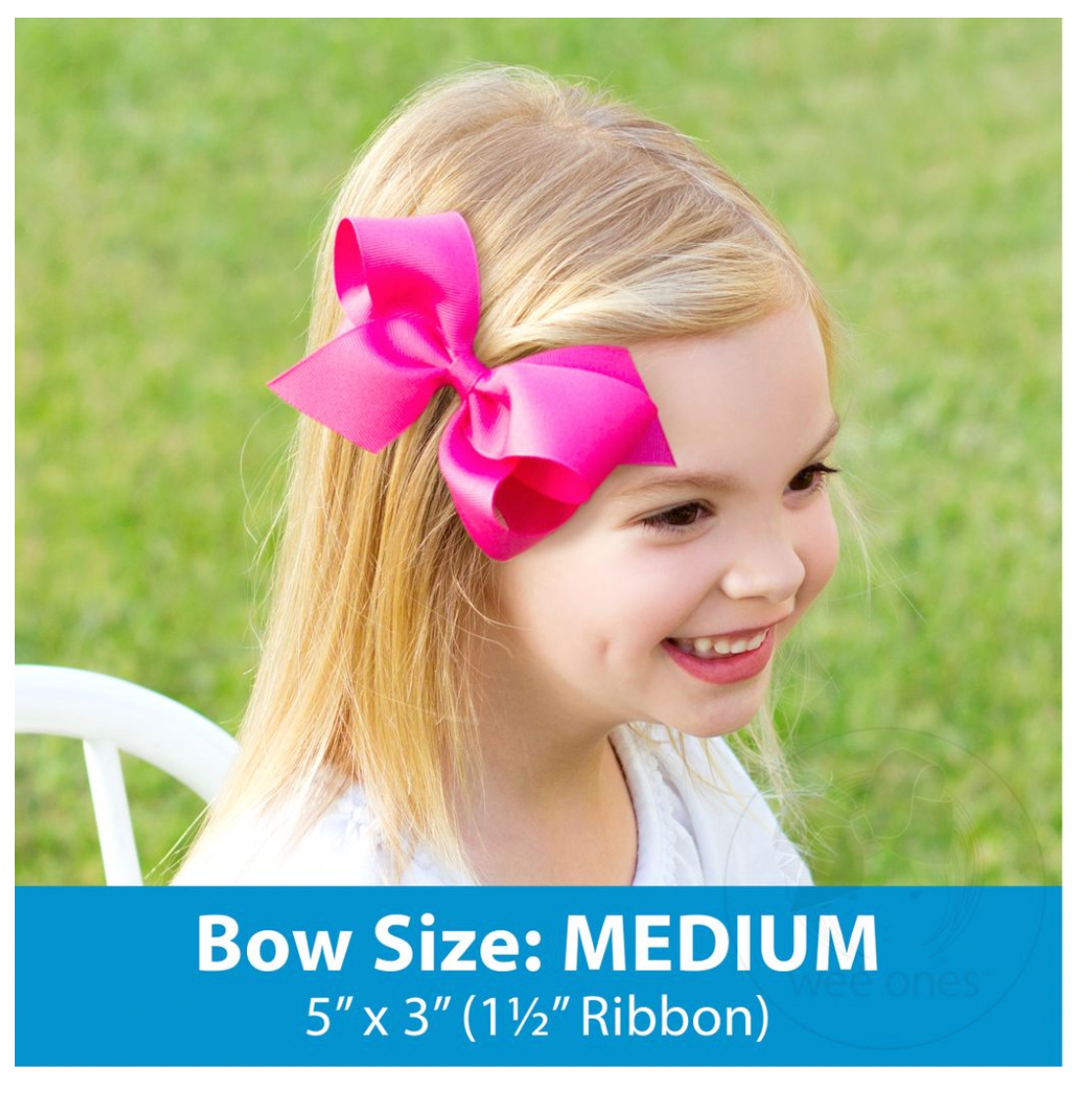 Medium Grosgrain Bow with Eyelet Flower-Embossed Edges