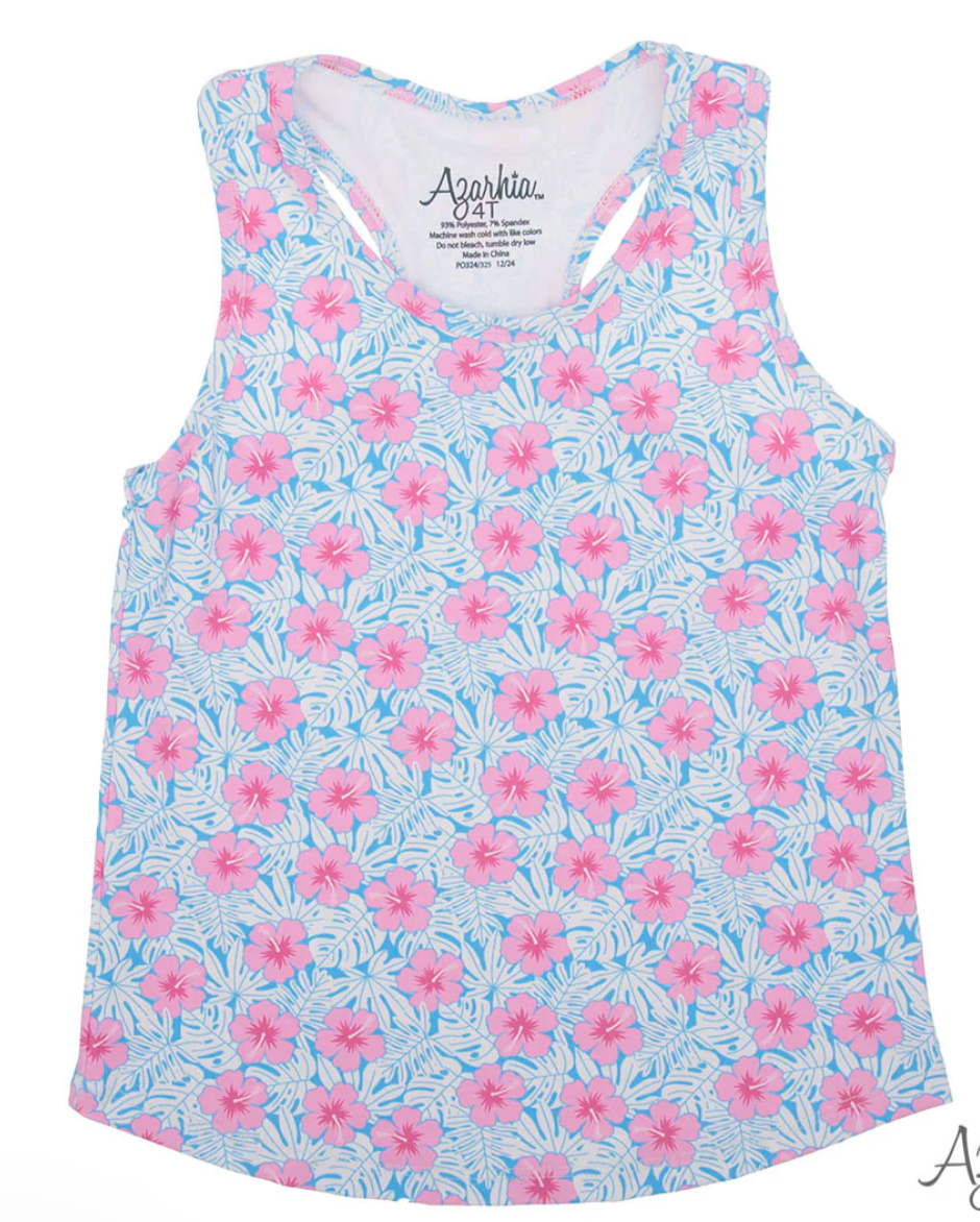 Pink Hibiscus Printed Tank