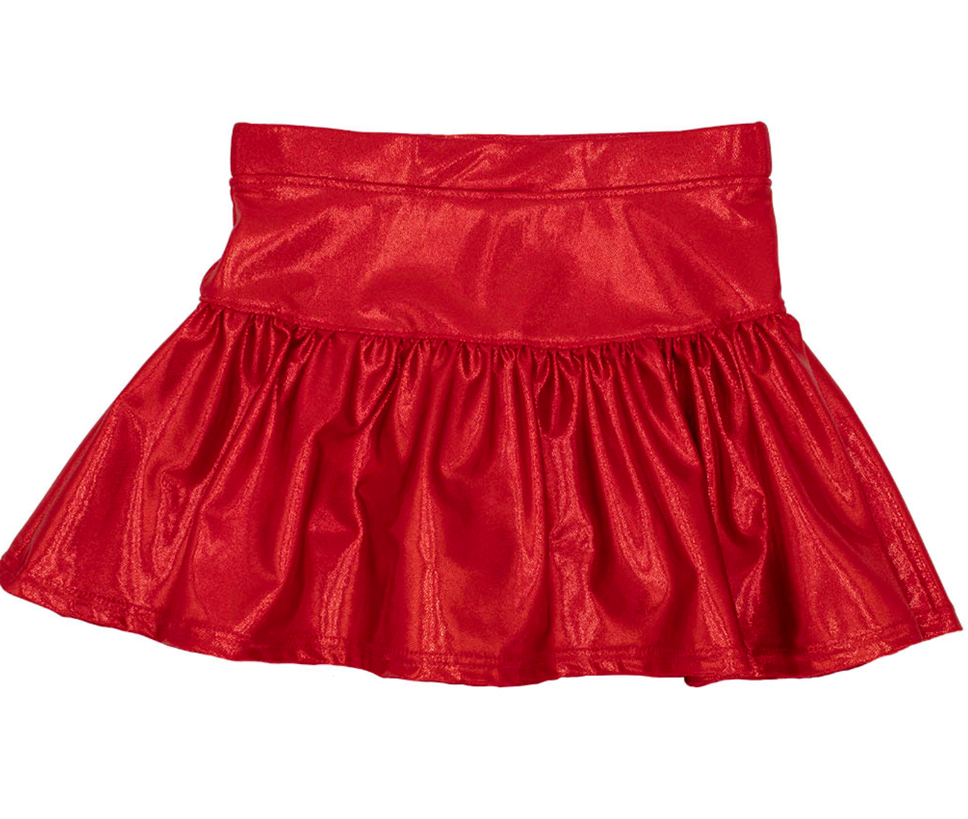 Red Shimmer Gathered Skort