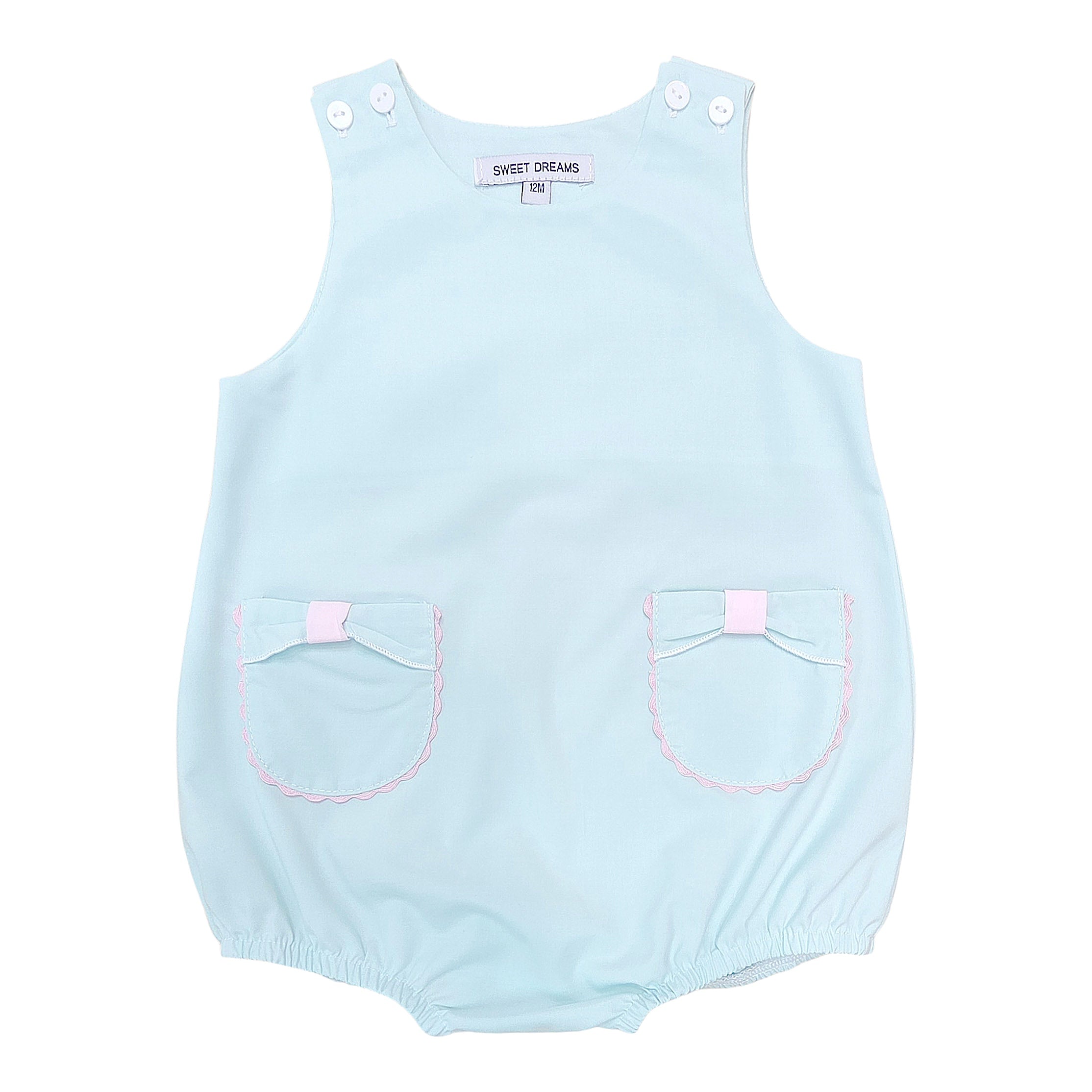 Bow Pocket sleeveless blue bubble