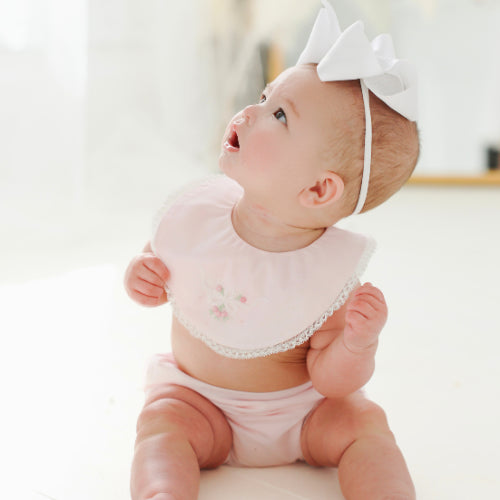 Vintage Bow Collection Lace Trim Bib