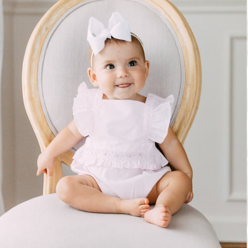 Girls Smocked Ruffle Romper