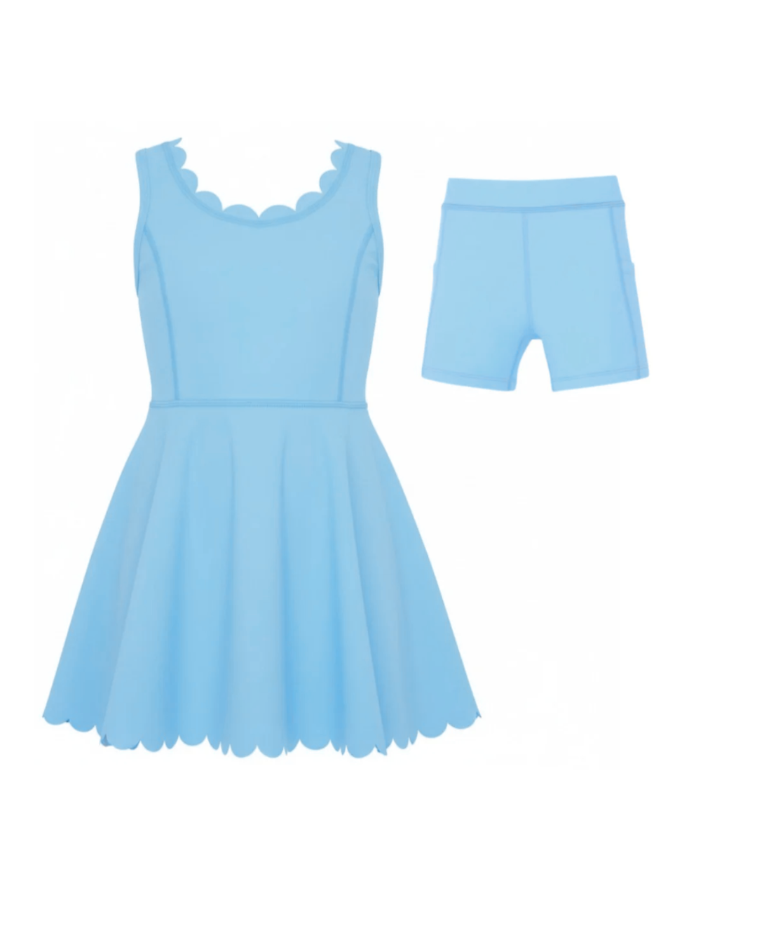 Scallop Dress Light Blue