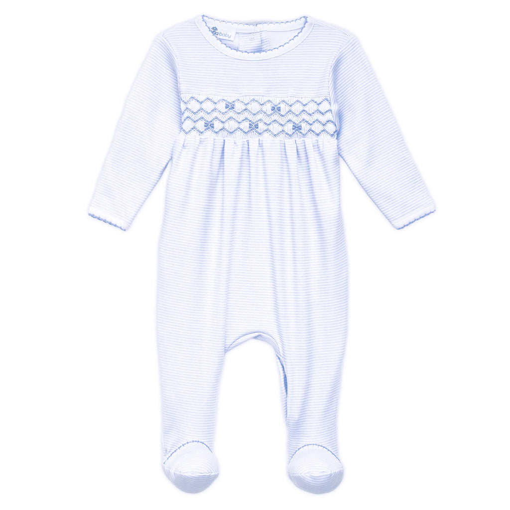 Jacob Smocked Footie - Light Blue