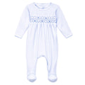 Jacob Smocked Footie - Light Blue