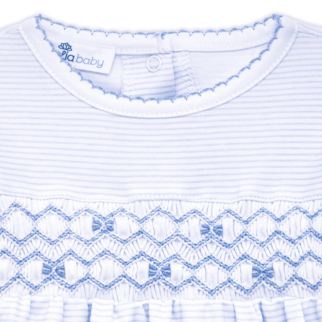 Jacob Smocked Bubble - Light Blue