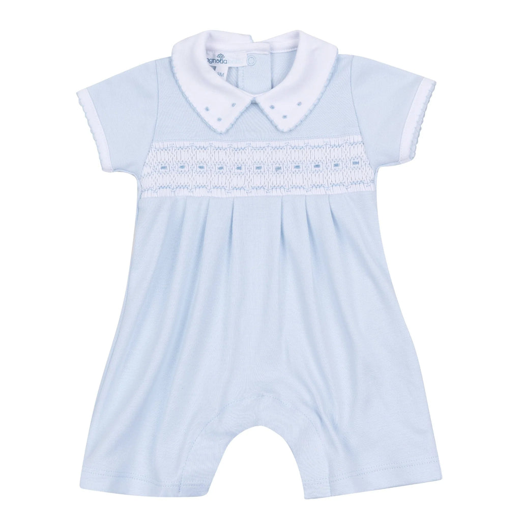 Landry Smocked Playsuit - Light Blue