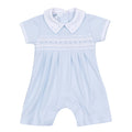 Landry Smocked Playsuit - Light Blue