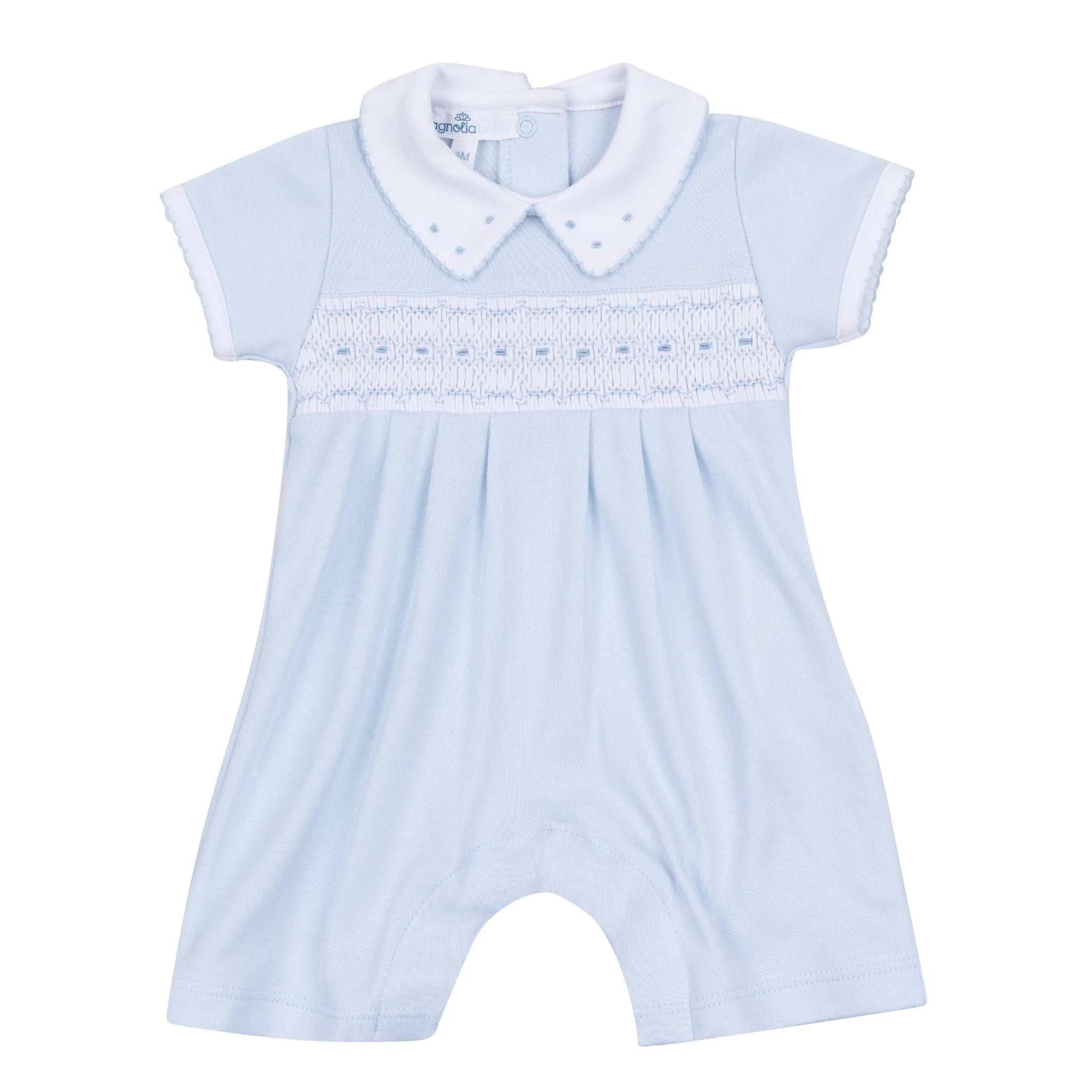 Landry Smocked Playsuit - Light Blue