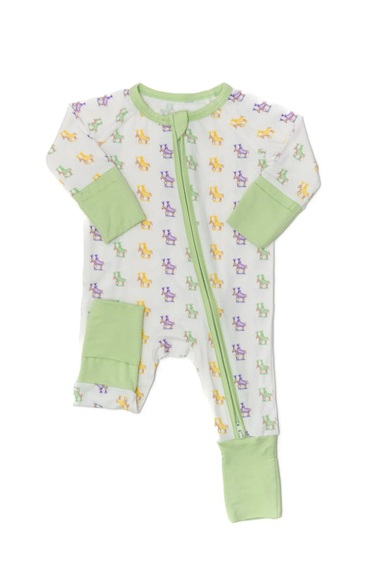 Mardi Gras Horses Sleep Romper