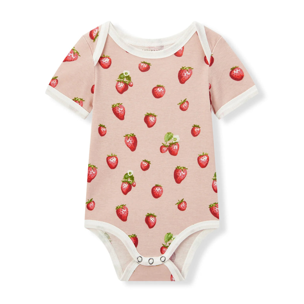 Strawberry Organic Cotton Short Sleeve One Piece