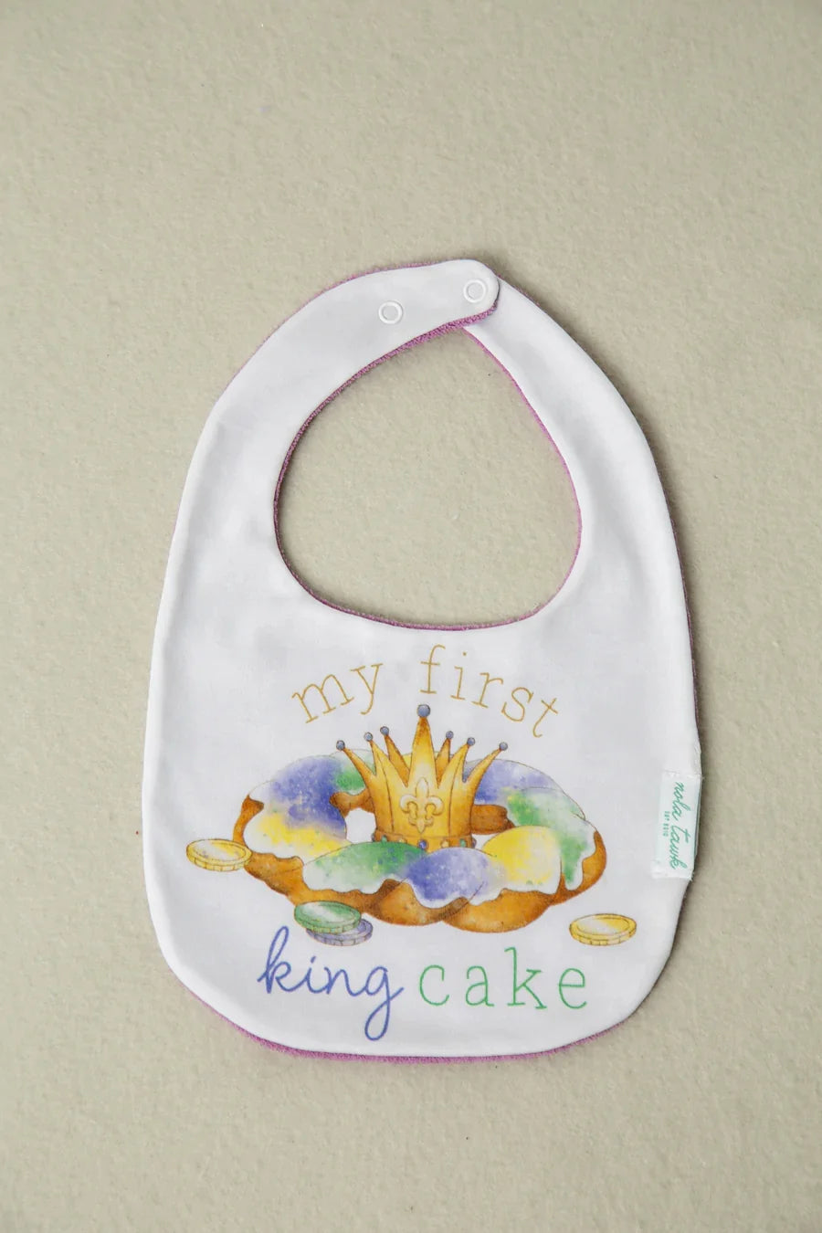 My First King Cake Organic Cotton Baby Bib