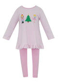 Nutcracker Striped Pink Knit Tunic Set