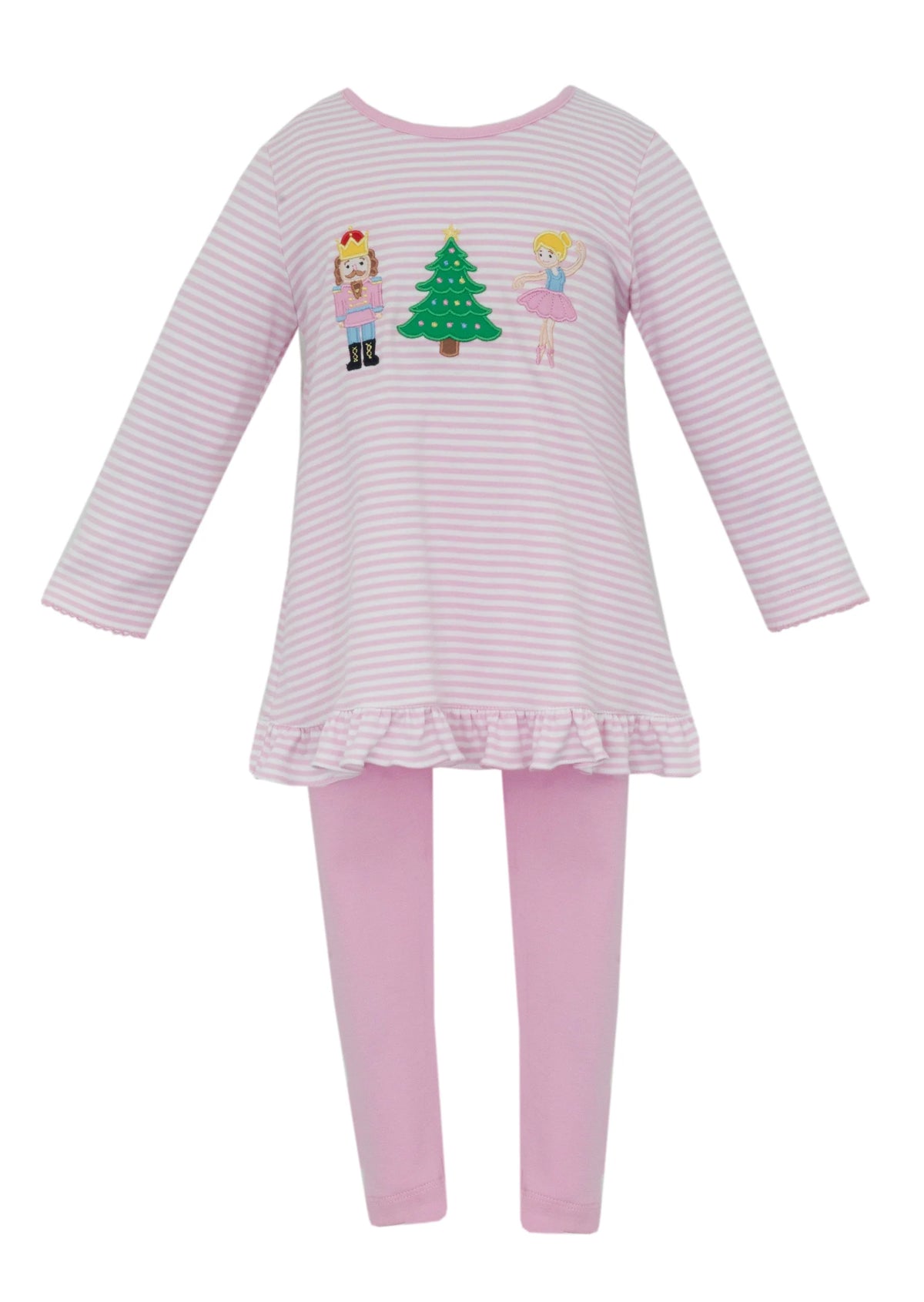 Nutcracker Striped Pink Knit Tunic Set