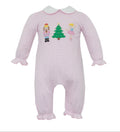 Nutcracker Striped Pink Knit Romper