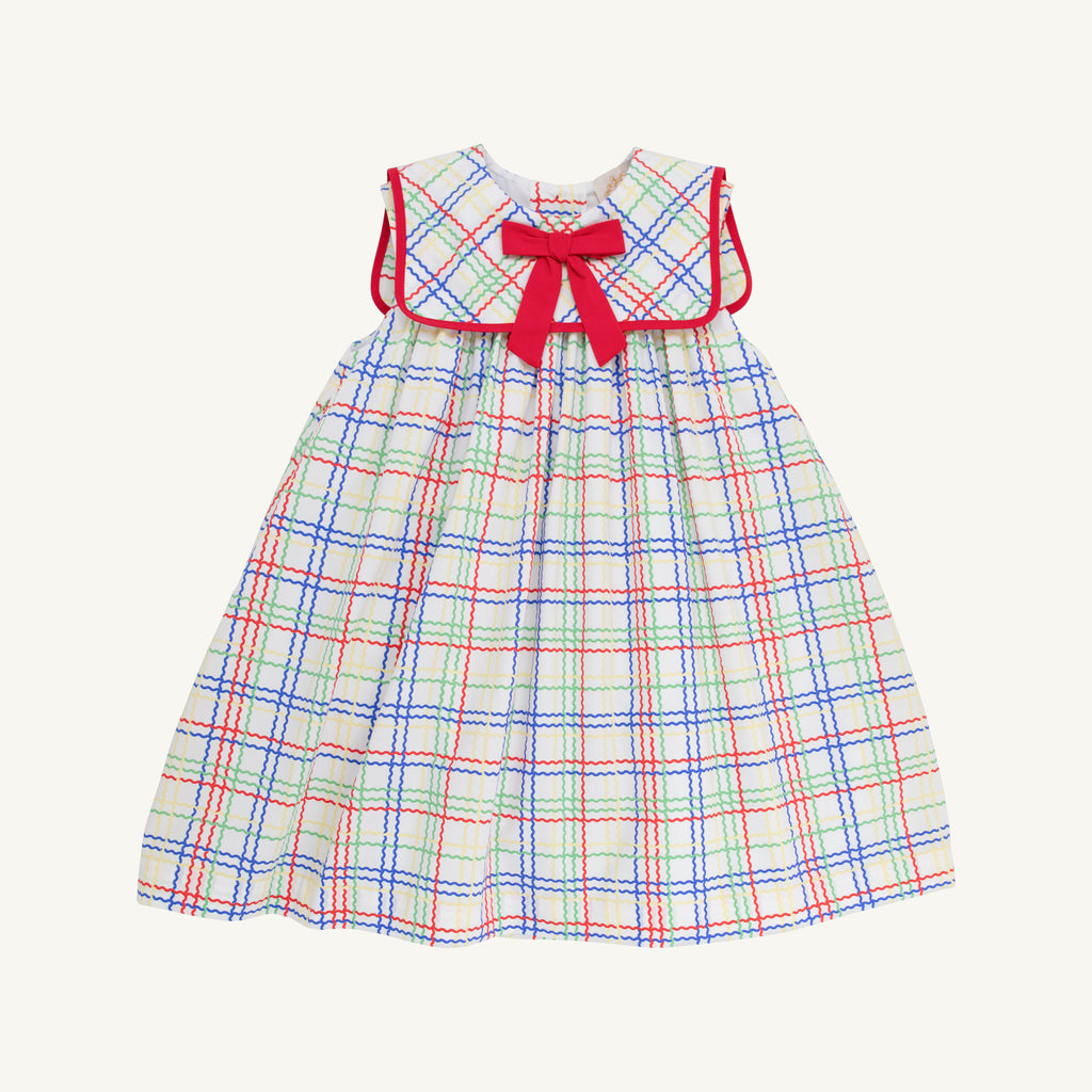 Sleeveless Stewart's Square Collar Dress