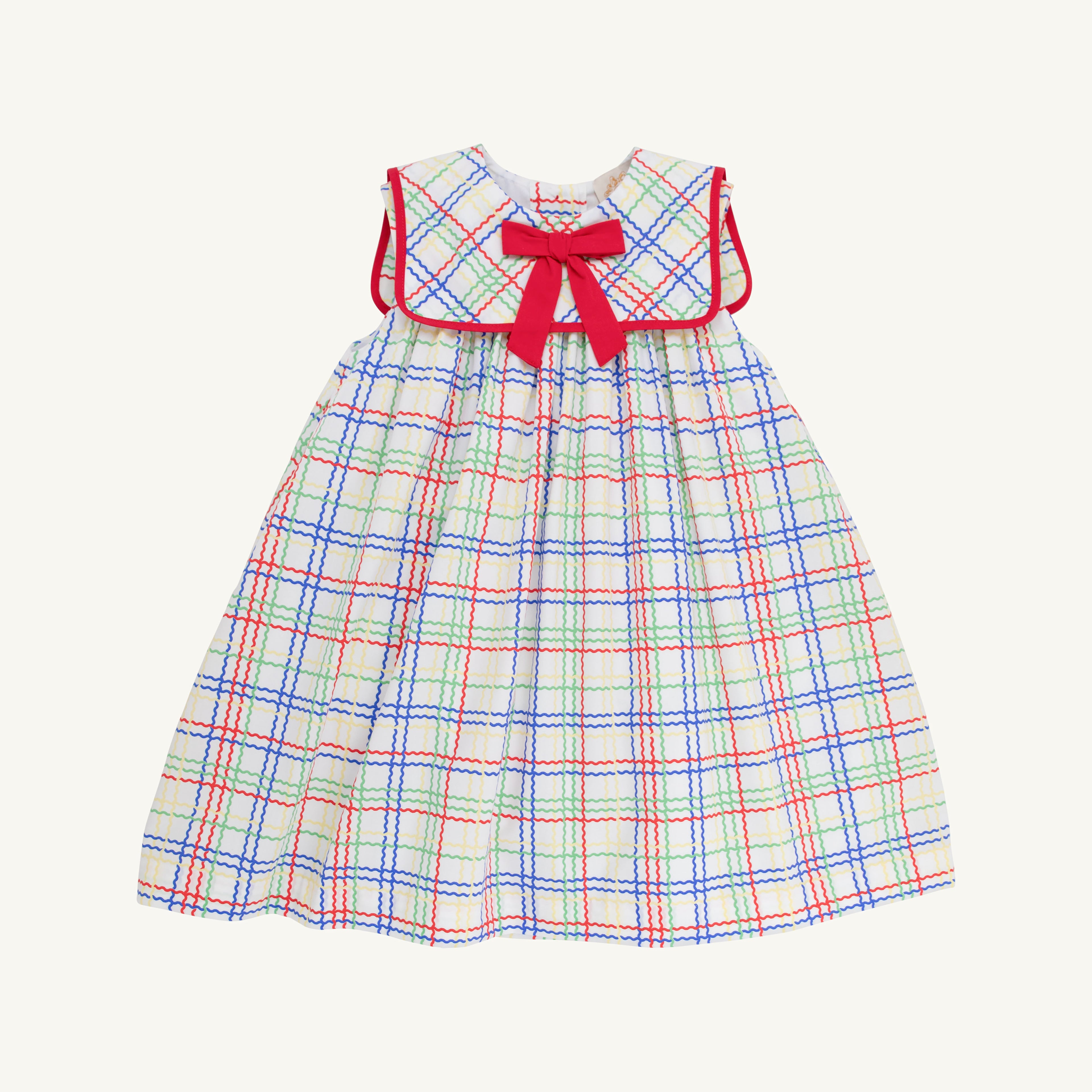 Sleeveless Stewart's Square Collar Dress