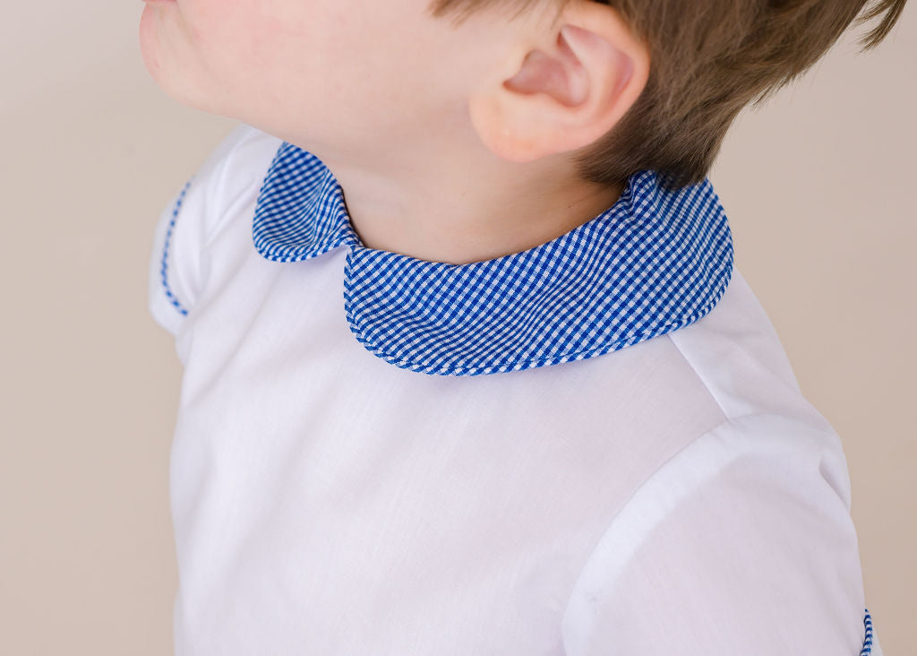 Legacy White & River Royal Mini Gingham Shirt
