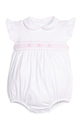 Smocked Angel Sleeve Bubble - Pink Geo