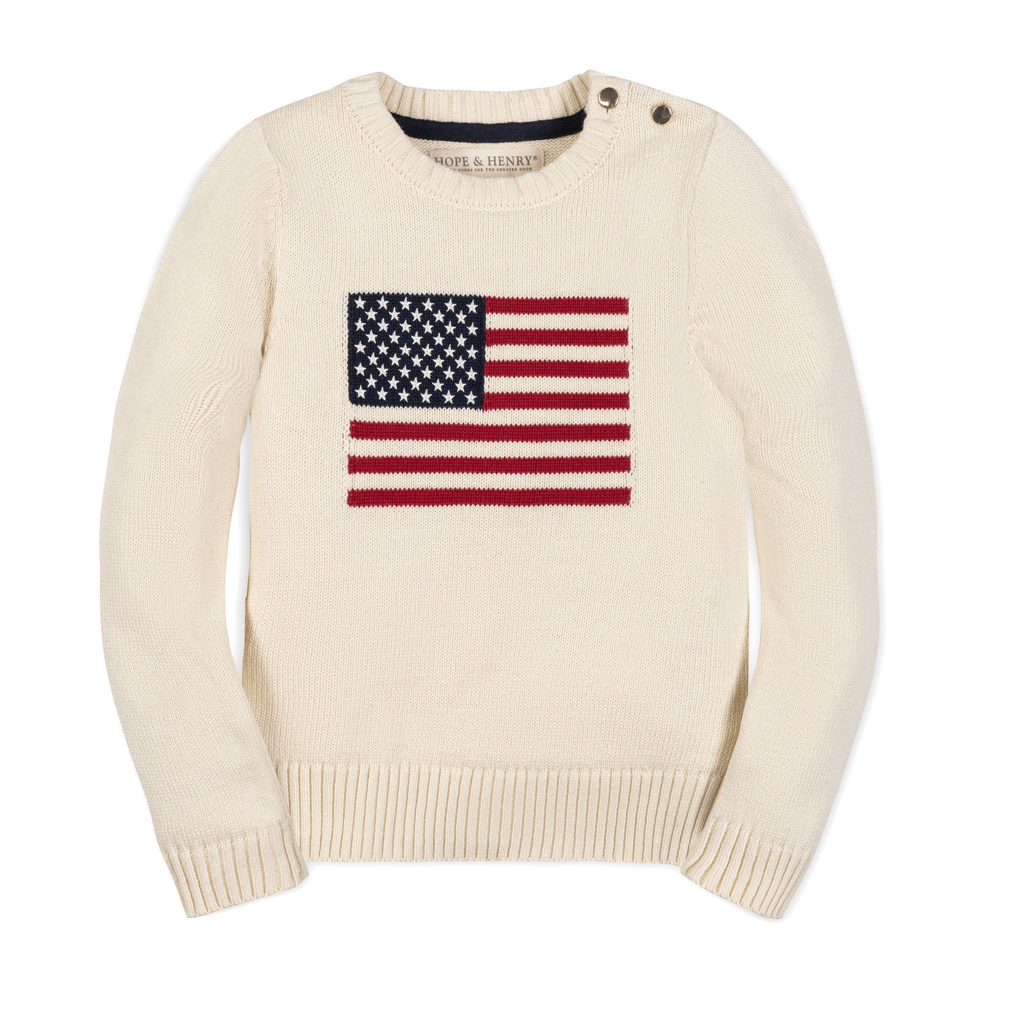 ORGANIC CREW NECK FLAG SWEATER