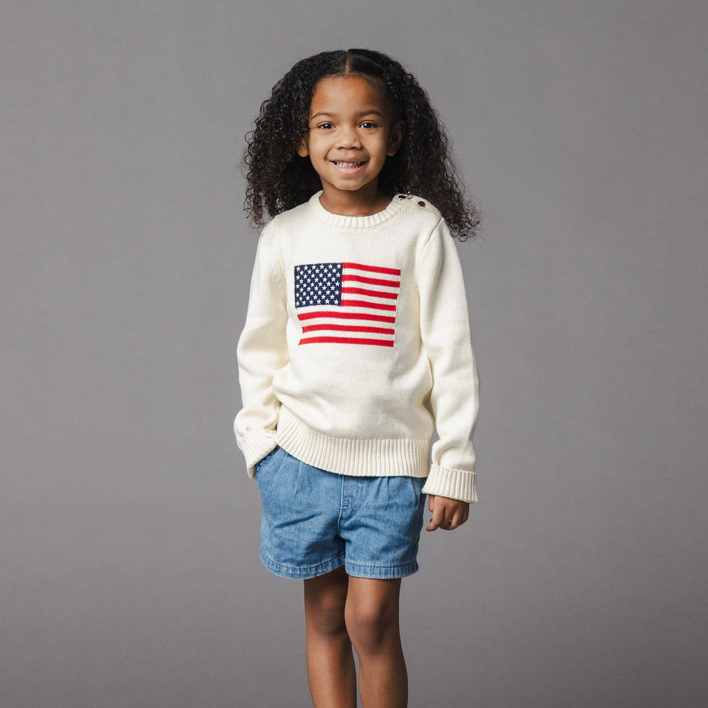 ORGANIC CREW NECK FLAG SWEATER