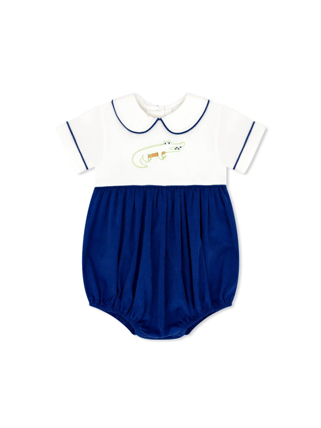 Baby Bea Bubble- Royal Blue Corduroy with Alligator