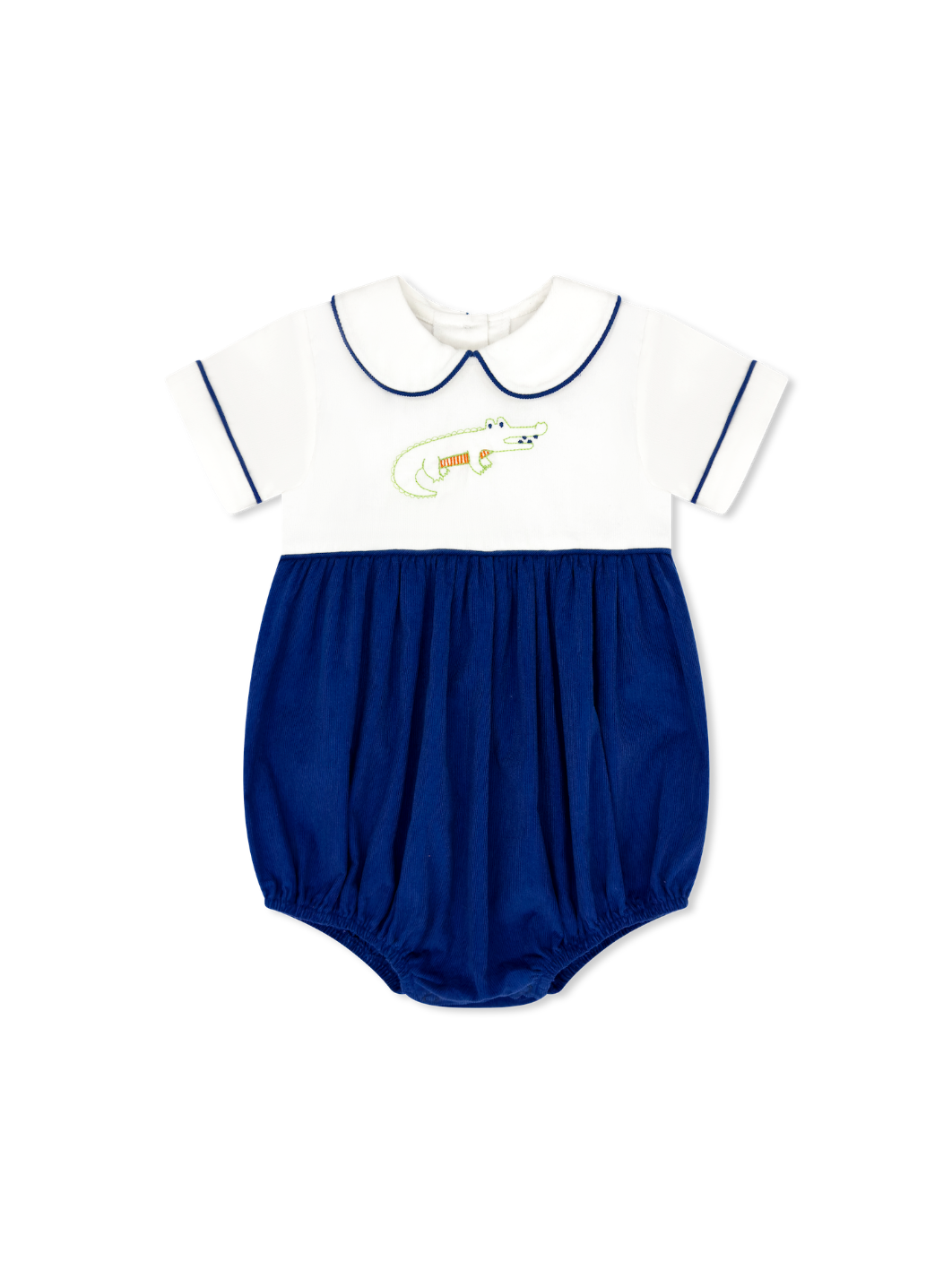 Baby Bea Bubble- Royal Blue Corduroy with Alligator