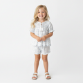 Organic Smocked Top & Shorts Set - Blue Vines