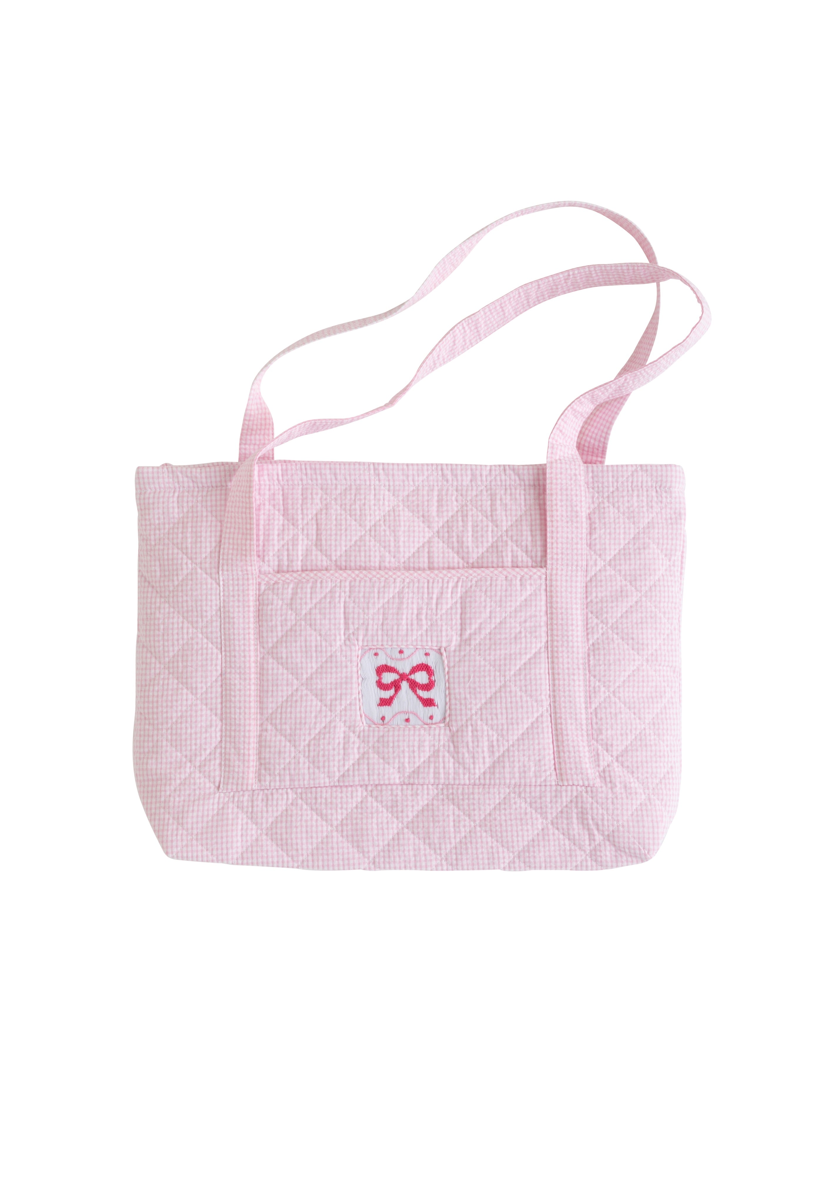 Quilted Tote - Pink Bow
