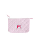 Quilted Cosmetic Pouch - Pink Bow