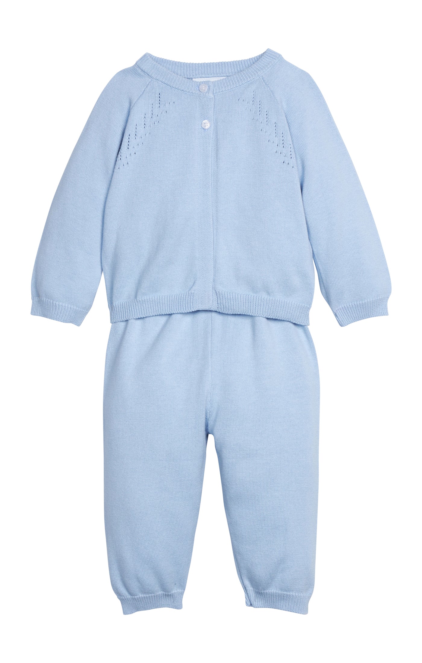 Pointelle Knit Set Blue